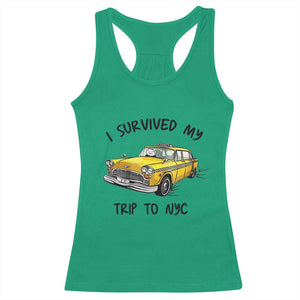I Survived My Trip to NYC Racerback Tank Top Funny New York City Yellow Taxi Meme Gift