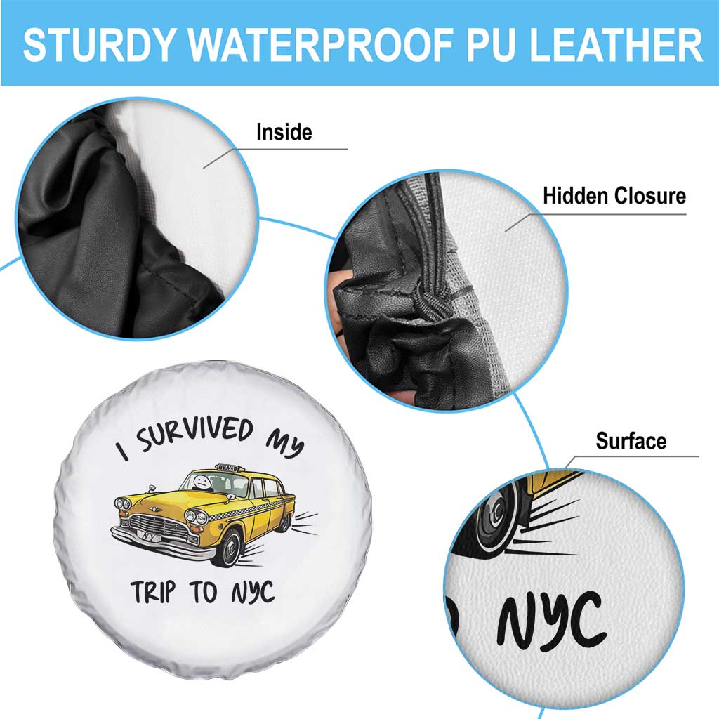 I Survived My Trip to NYC Spare Tire Cover Funny New York City Yellow Taxi Meme Gift