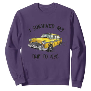 I Survived My Trip to NYC Sweatshirt Funny New York City Yellow Taxi Meme Gift