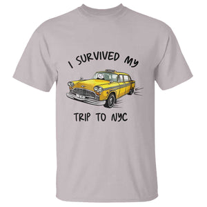 I Survived My Trip to NYC T Shirt Funny New York City Yellow Taxi Meme Gift