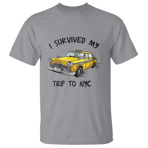 I Survived My Trip to NYC T Shirt Funny New York City Yellow Taxi Meme Gift