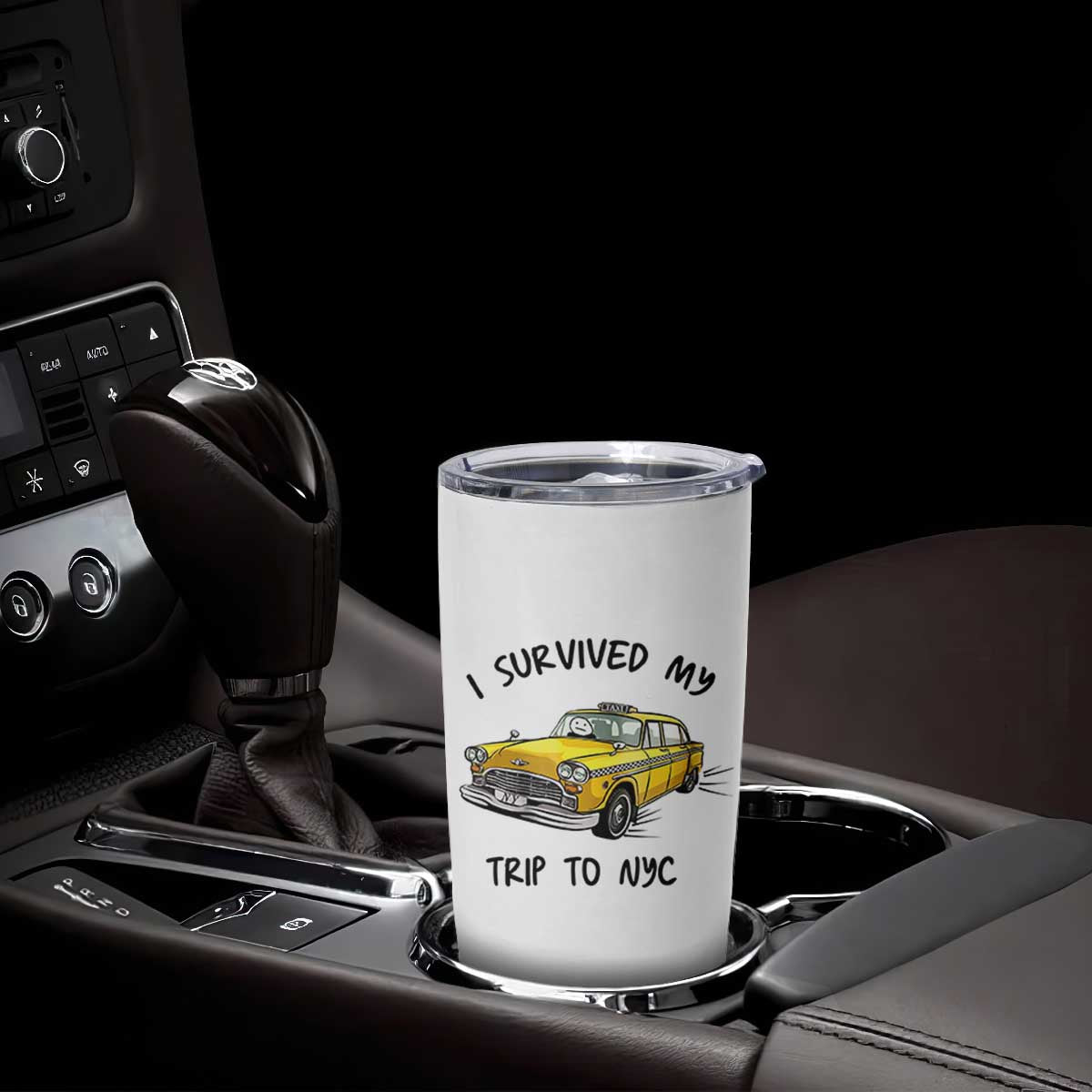 I Survived My Trip to NYC Tumbler Cup Funny New York City Yellow Taxi Meme Gift