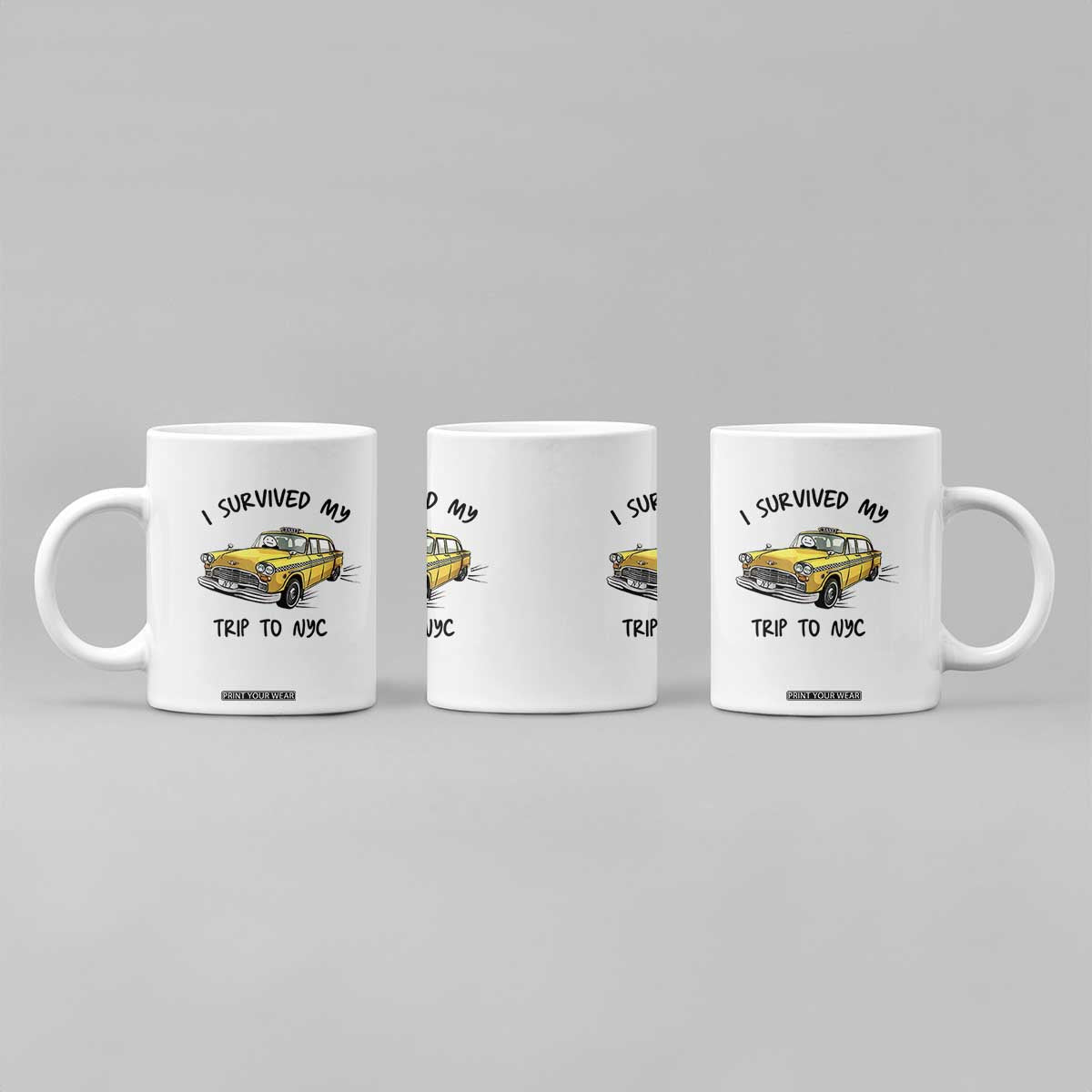 I Survived My Trip to NYC Coffee Mug Funny New York City Yellow Taxi Meme Gift