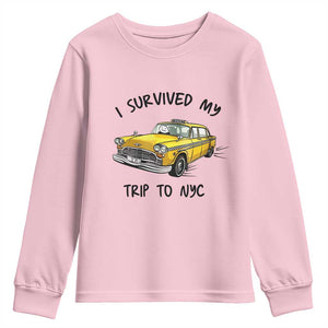 I Survived My Trip to NYC Youth Sweatshirt Funny New York City Yellow Taxi Meme Gift