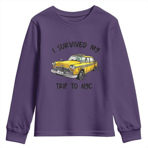 I Survived My Trip to NYC Youth Sweatshirt Funny New York City Yellow Taxi Meme Gift