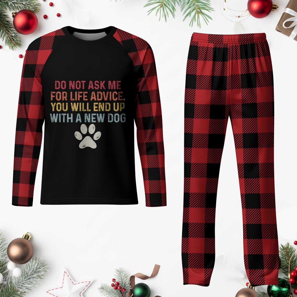 Do Not Ask Me For Life Advice Plaid Pajama Set Funny Quote Dog Lover Gift TS14 Buffalo Plaid Print Your Wear