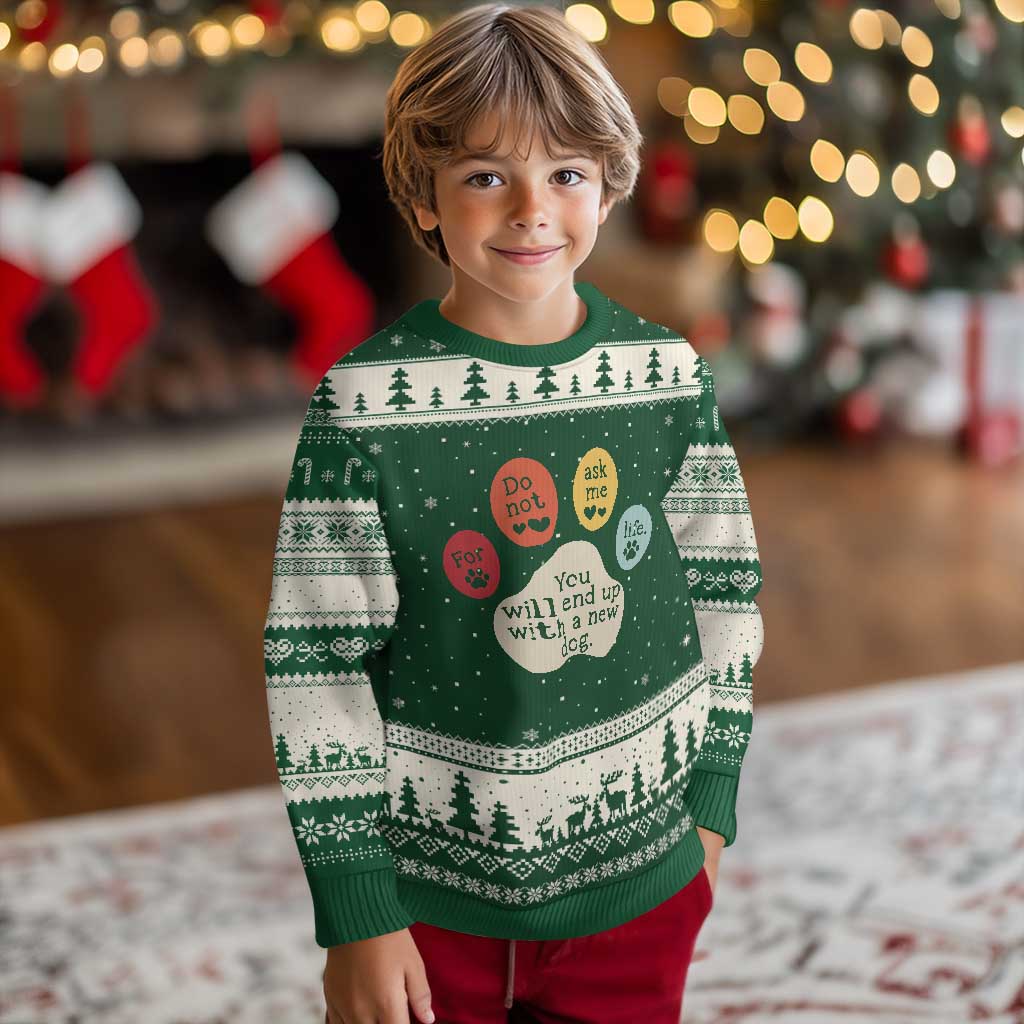 Do Not Ask Me For Life Advice Ugly Christmas Sweater Funny Sarcastic Dog Lover Gift