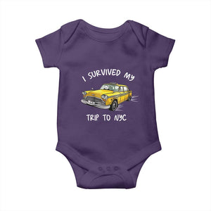 I Survived My Trip to NYC Baby Onesie Funny New York City Yellow Taxi Meme