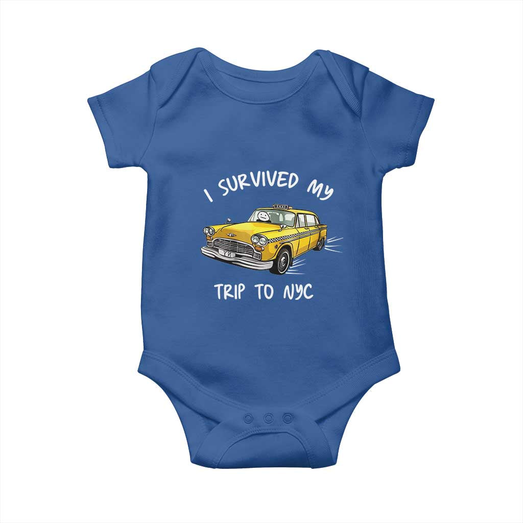 I Survived My Trip to NYC Baby Onesie Funny New York City Yellow Taxi Meme