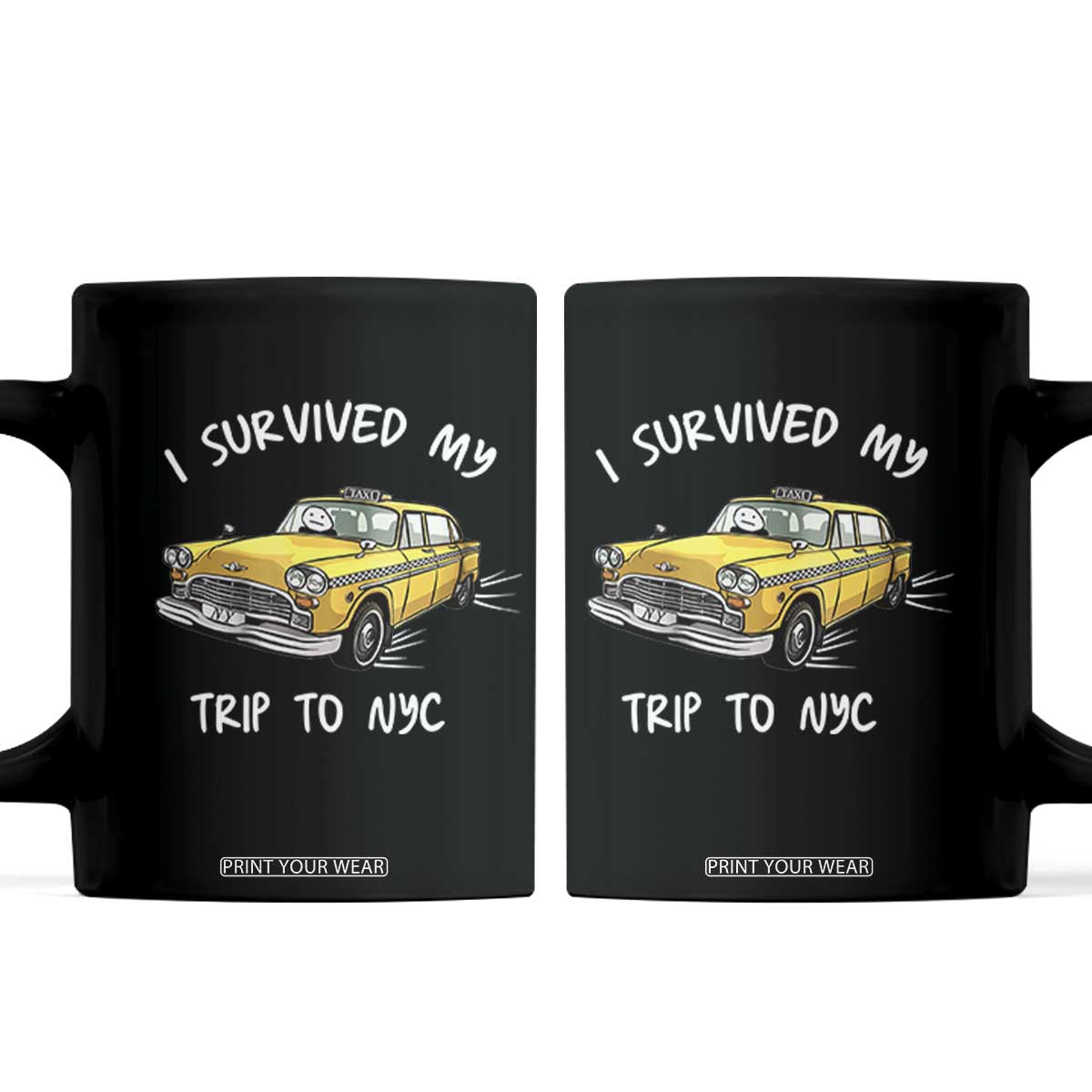 I Survived My Trip to NYC Coffee Mug Funny New York City Yellow Taxi Meme