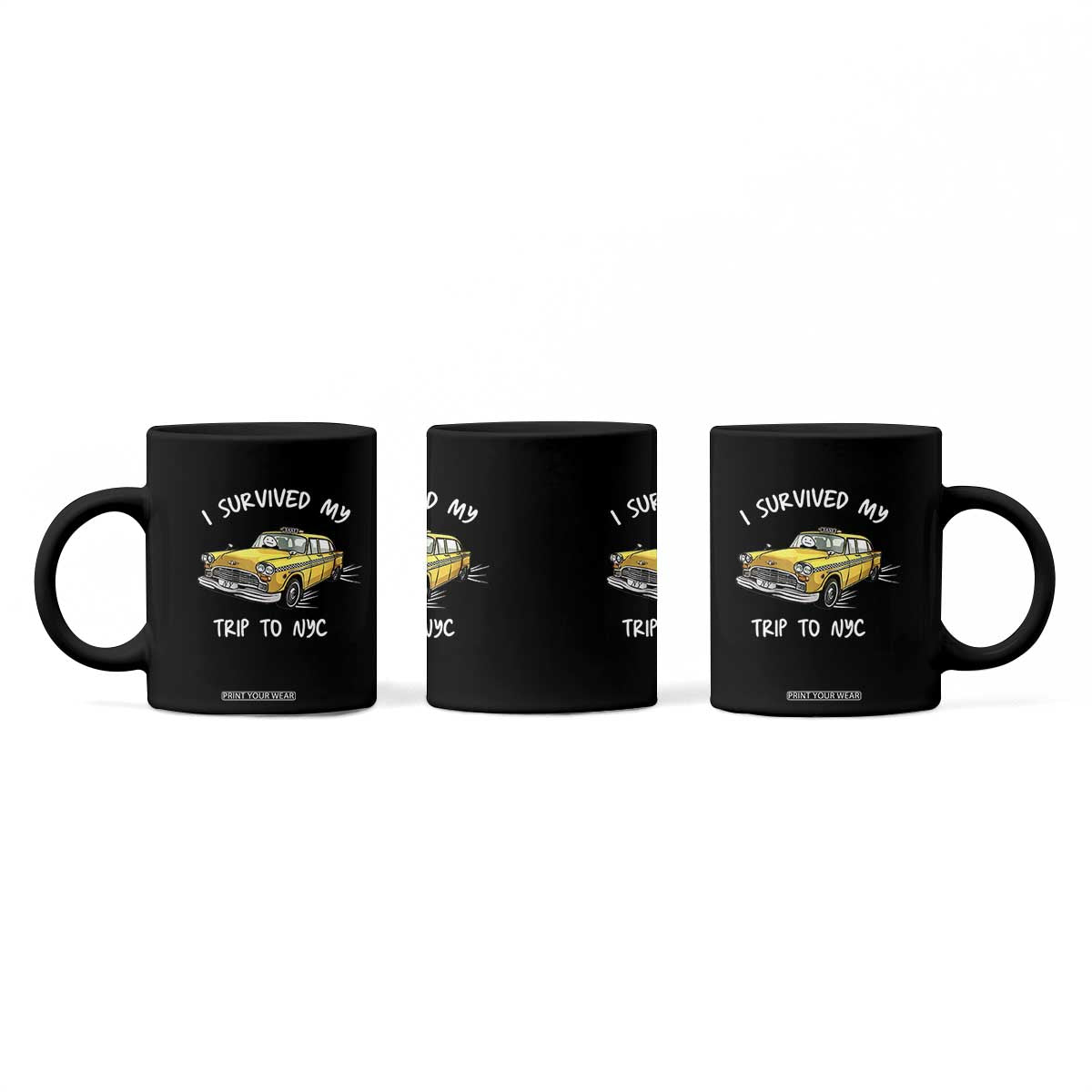 I Survived My Trip to NYC Coffee Mug Funny New York City Yellow Taxi Meme
