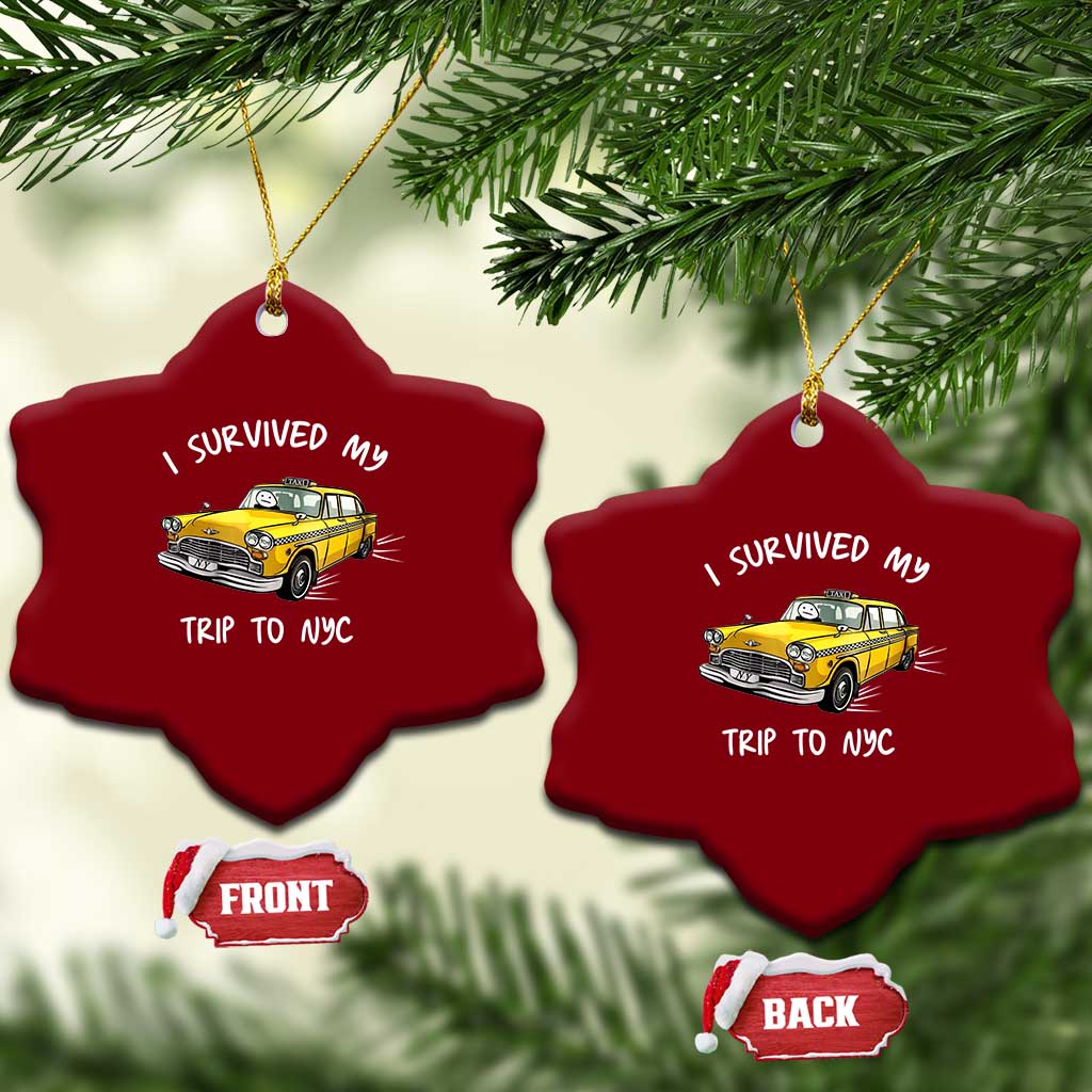 I Survived My Trip to NYC Ceramic Ornament Funny New York City Yellow Taxi Meme