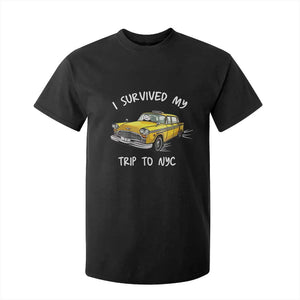 I Survived My Trip to NYC T Shirt For Kid Funny New York City Yellow Taxi Meme
