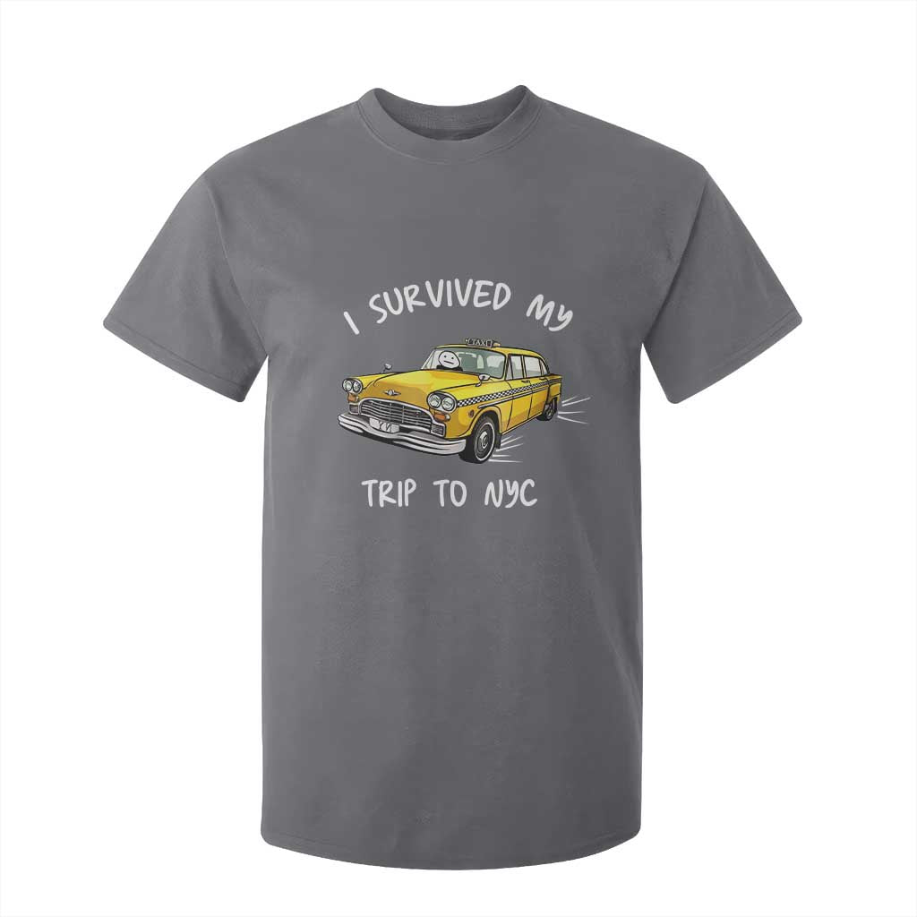 I Survived My Trip to NYC T Shirt For Kid Funny New York City Yellow Taxi Meme