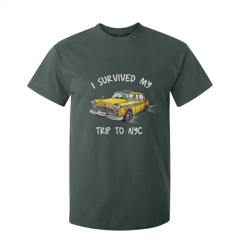 I Survived My Trip to NYC T Shirt For Kid Funny New York City Yellow Taxi Meme