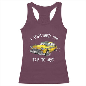 I Survived My Trip to NYC Racerback Tank Top Funny New York City Yellow Taxi Meme
