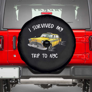 I Survived My Trip to NYC Spare Tire Cover Funny New York City Yellow Taxi Meme
