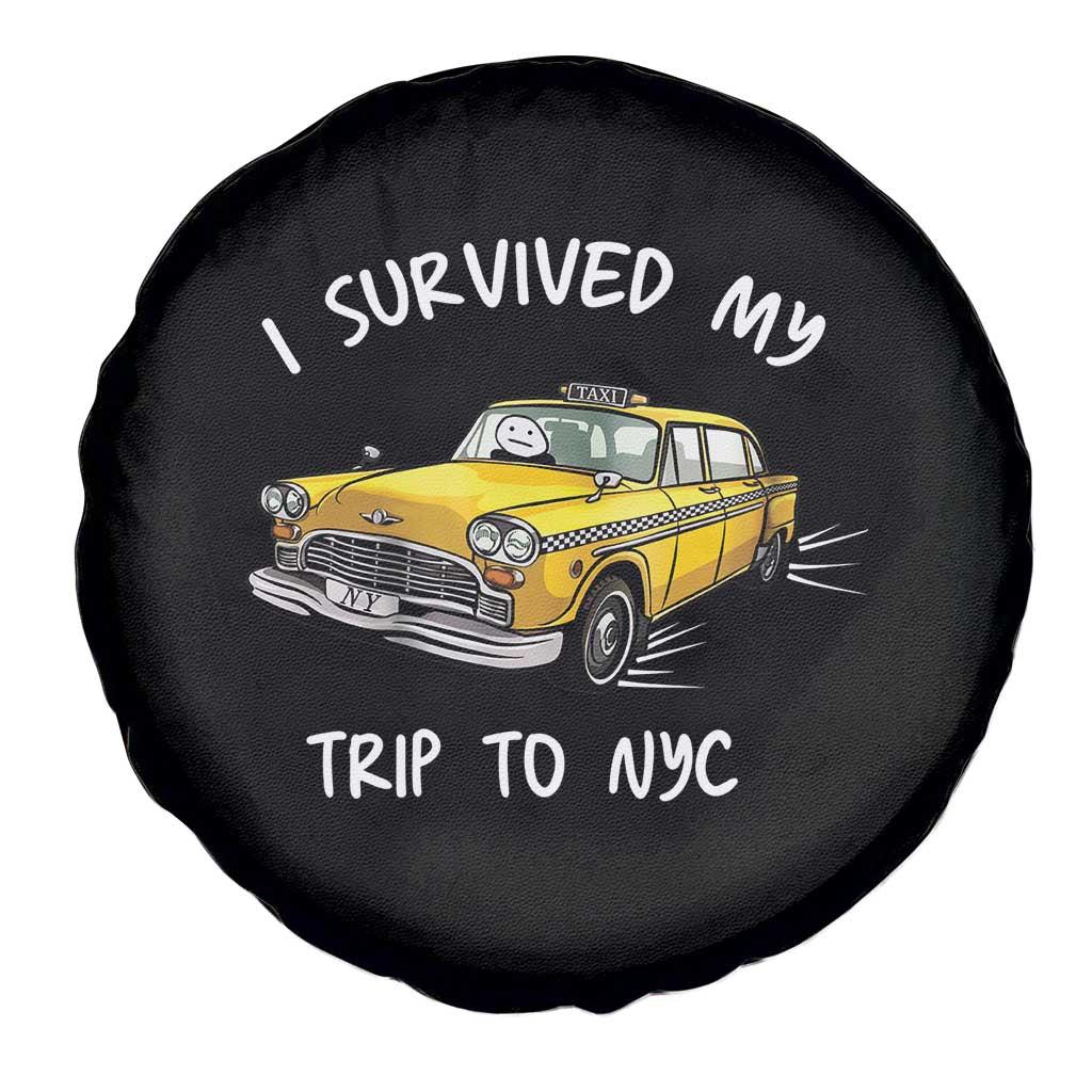 I Survived My Trip to NYC Spare Tire Cover Funny New York City Yellow Taxi Meme