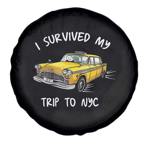 I Survived My Trip to NYC Spare Tire Cover Funny New York City Yellow Taxi Meme