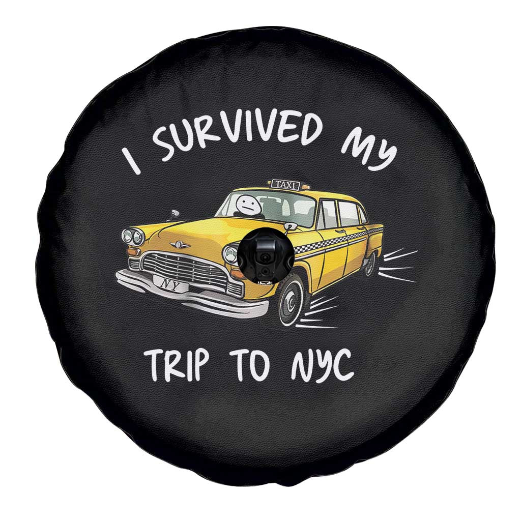 I Survived My Trip to NYC Spare Tire Cover Funny New York City Yellow Taxi Meme