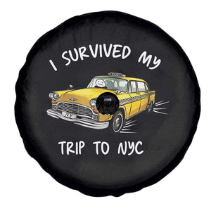I Survived My Trip to NYC Spare Tire Cover Funny New York City Yellow Taxi Meme