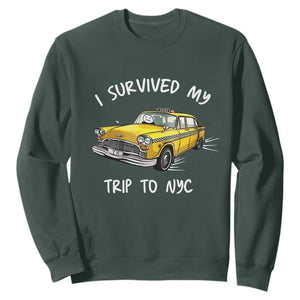 I Survived My Trip to NYC Sweatshirt Funny New York City Yellow Taxi Meme