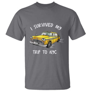 I Survived My Trip to NYC T Shirt Funny New York City Yellow Taxi Meme