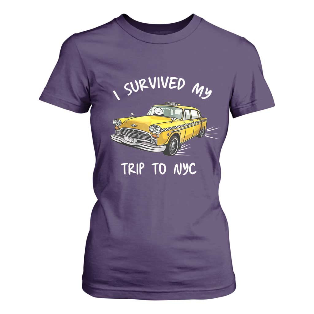 I Survived My Trip to NYC T Shirt For Women Funny New York City Yellow Taxi Meme