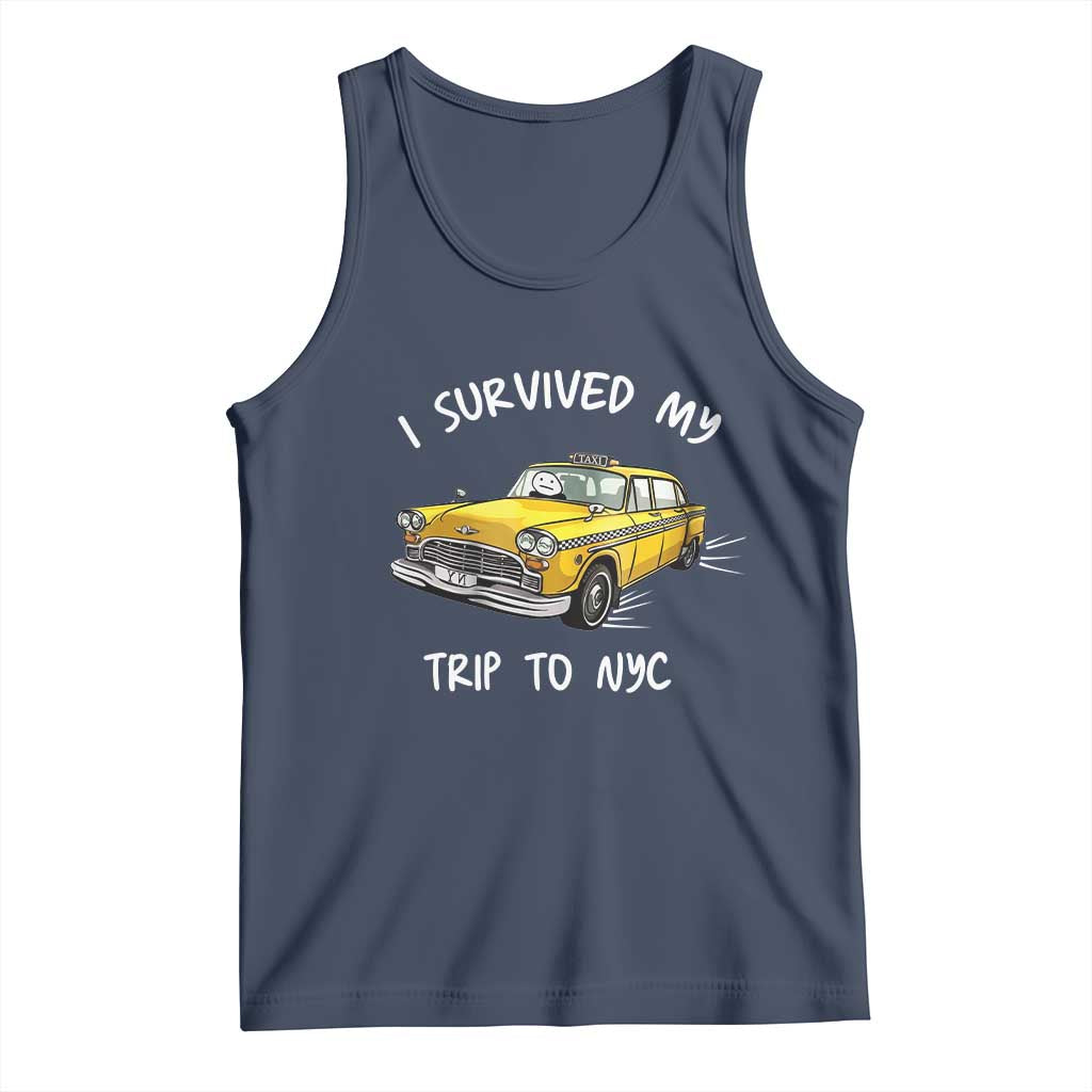 I Survived My Trip to NYC Tank Top Funny New York City Yellow Taxi Meme