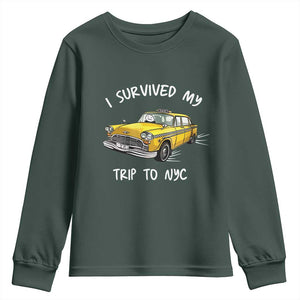 I Survived My Trip to NYC Youth Sweatshirt Funny New York City Yellow Taxi Meme