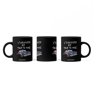 I Survived My Trip to NYC Coffee Mug Funny New York City USA Flag Taxi Meme
