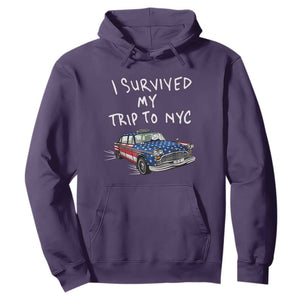 I Survived My Trip to NYC Hoodie Funny New York City USA Flag Taxi Meme