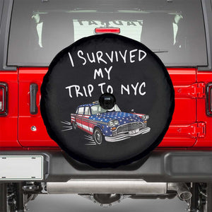 I Survived My Trip to NYC Spare Tire Cover Funny New York City USA Flag Taxi Meme