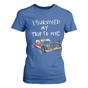 I Survived My Trip to NYC T Shirt For Women Funny New York City USA Flag Taxi Meme