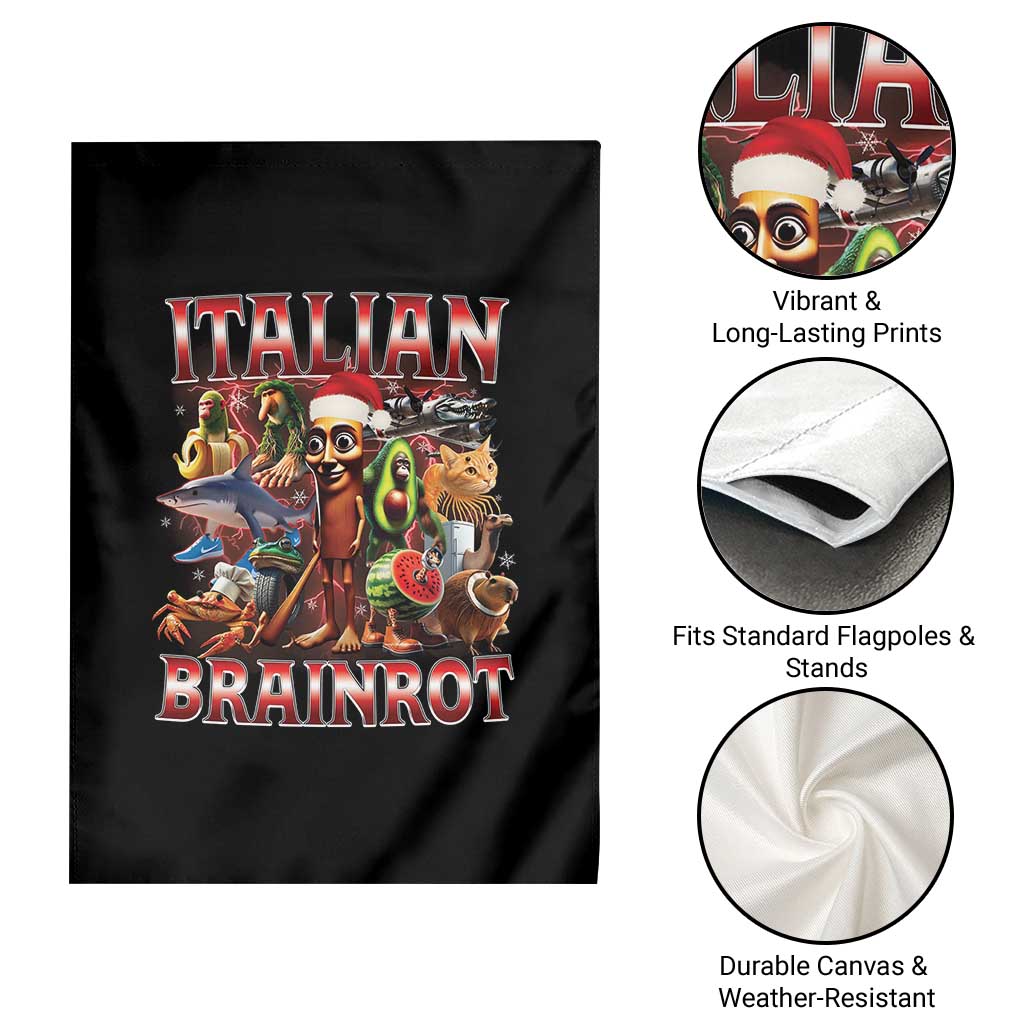 Italian Brainrot Christmas Meme Garden Flag Funny Brain Rot Gen Z Meme TS14 Print Your Wear