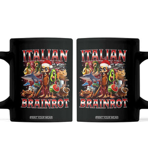Italian Brainrot Christmas Meme Coffee Mug Funny Brain Rot Gen Z Meme TS14 Black Print Your Wear