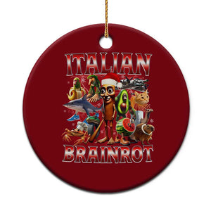 Italian Brainrot Christmas Meme Ceramic Ornament Funny Brain Rot Gen Z Meme TS14 1pc Red Print Your Wear