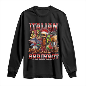Italian Brainrot Christmas Meme Long Sleeve Shirt Funny Brain Rot Gen Z Meme TS14 Black Print Your Wear