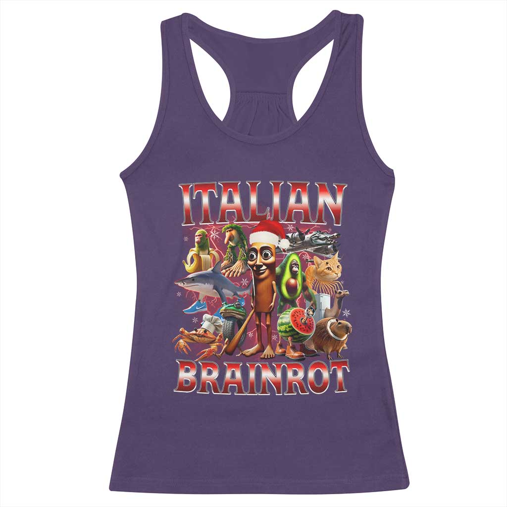 Italian Brainrot Christmas Meme Racerback Tank Top Funny Brain Rot Gen Z Meme TS14 Purple Print Your Wear