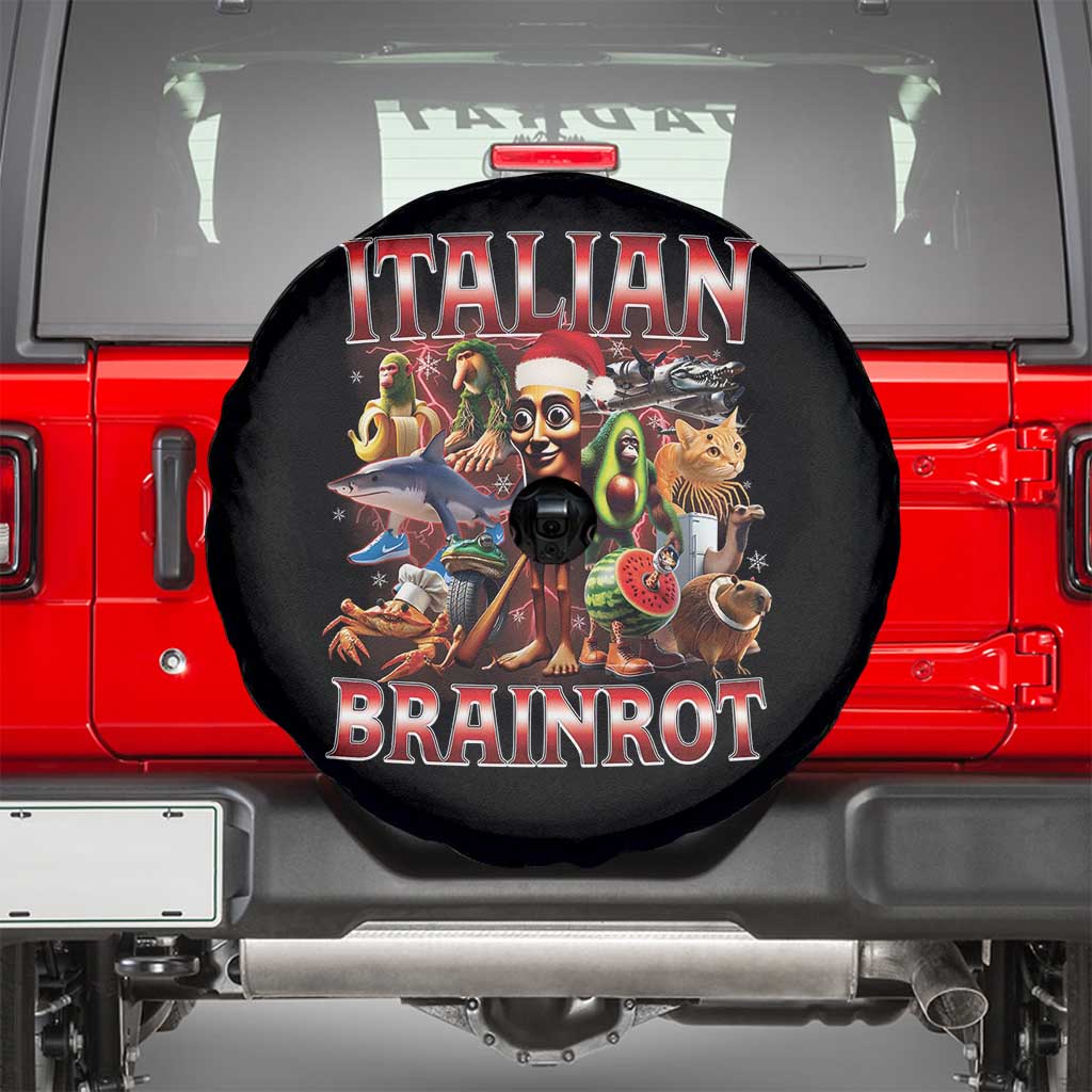 Italian Brainrot Christmas Meme Spare Tire Cover Funny Brain Rot Gen Z Meme TS14 Black Print Your Wear