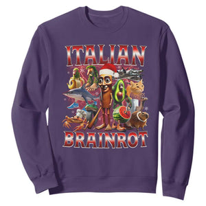 Italian Brainrot Christmas Meme Sweatshirt Funny Brain Rot Gen Z Meme TS14 Purple Print Your Wear