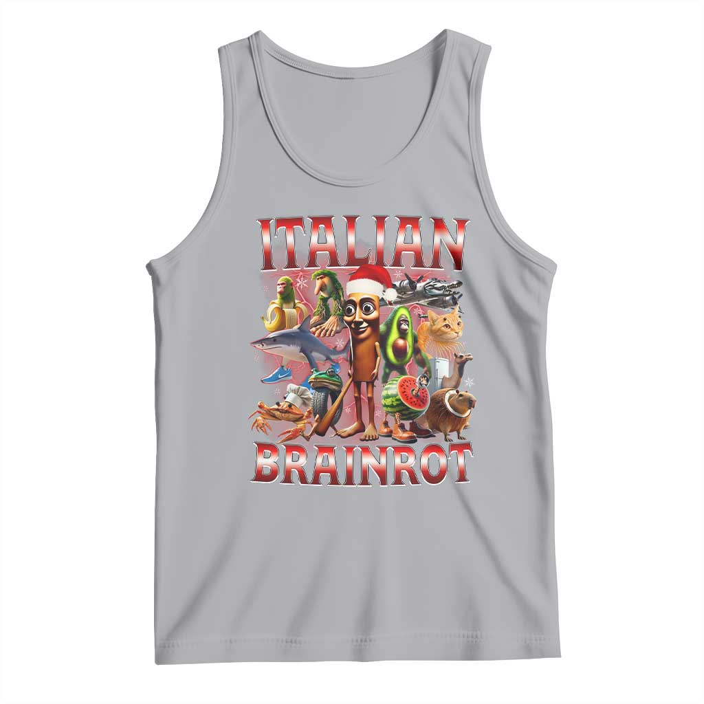 Italian Brainrot Christmas Meme Tank Top Funny Brain Rot Gen Z Meme TS14 Athletic Heather Print Your Wear