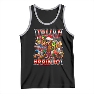 Italian Brainrot Christmas Meme Tank Top Funny Brain Rot Gen Z Meme TS14 Black Athletic Heather Print Your Wear