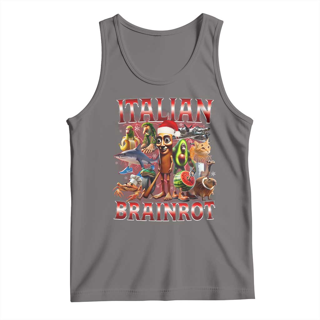 Italian Brainrot Christmas Meme Tank Top Funny Brain Rot Gen Z Meme TS14 Deep Heather Print Your Wear