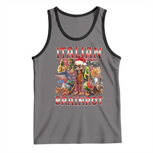 Italian Brainrot Christmas Meme Tank Top Funny Brain Rot Gen Z Meme TS14 Deep Heather Black Print Your Wear