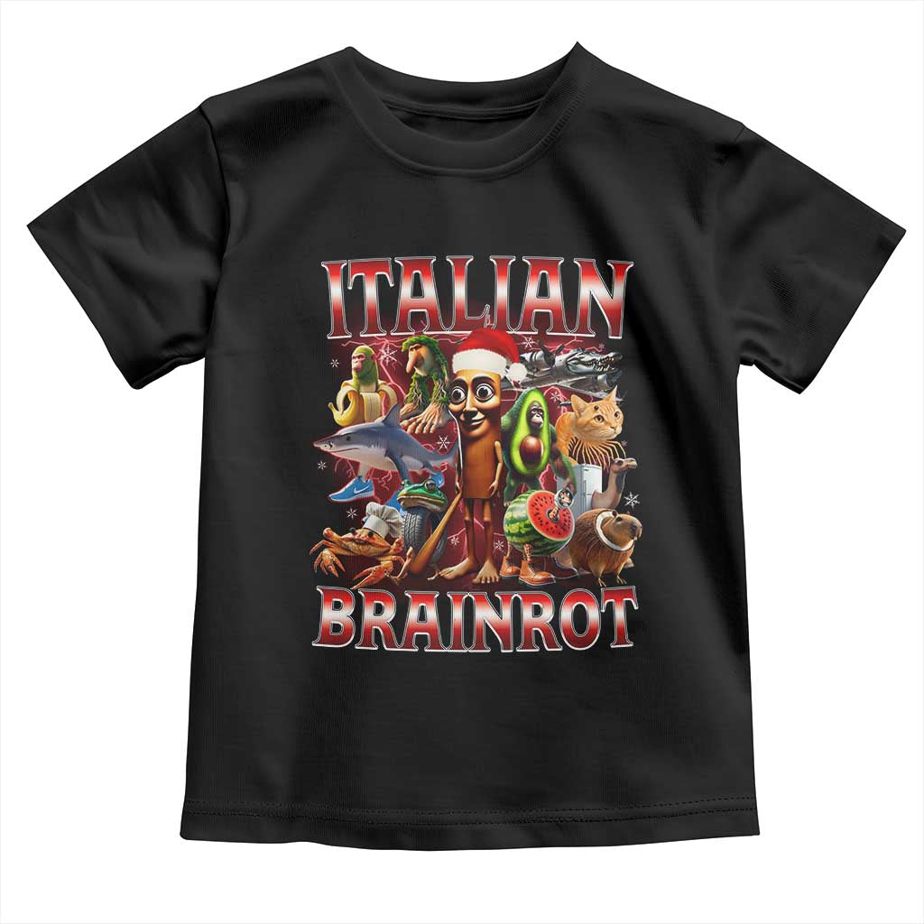 Italian Brainrot Christmas Meme Toddler T Shirt Funny Brain Rot Gen Z Meme TS14 Black Print Your Wear