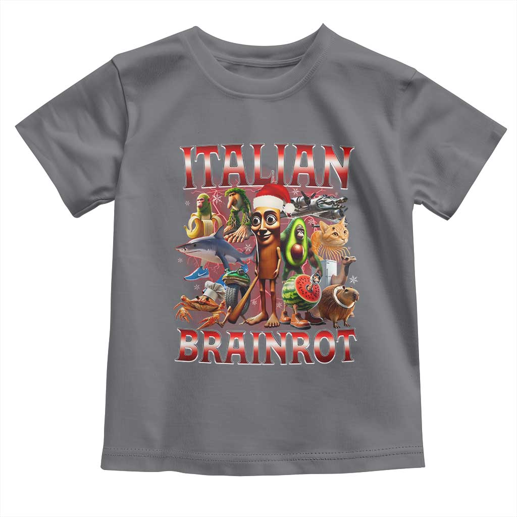 Italian Brainrot Christmas Meme Toddler T Shirt Funny Brain Rot Gen Z Meme TS14 Charcoal Print Your Wear