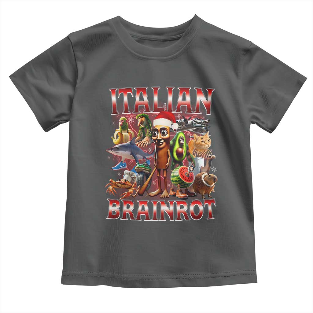 Italian Brainrot Christmas Meme Toddler T Shirt Funny Brain Rot Gen Z Meme TS14 Dark Heather Print Your Wear
