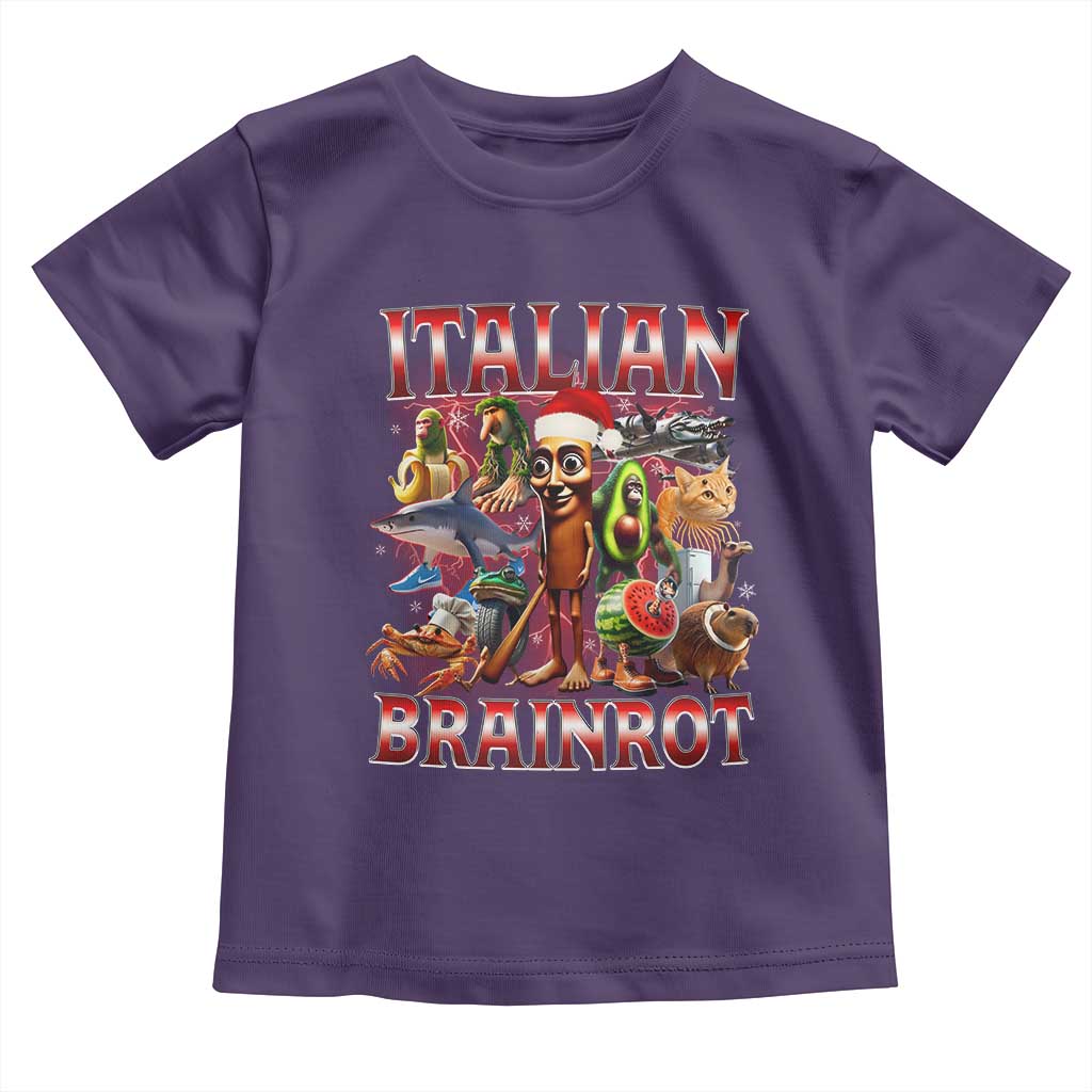 Italian Brainrot Christmas Meme Toddler T Shirt Funny Brain Rot Gen Z Meme TS14 Purple Print Your Wear