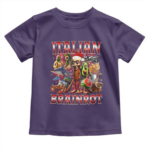 Italian Brainrot Christmas Meme Toddler T Shirt Funny Brain Rot Gen Z Meme TS14 Purple Print Your Wear